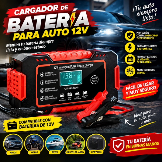 Cargador de Batería 12V: práctico y funcional.