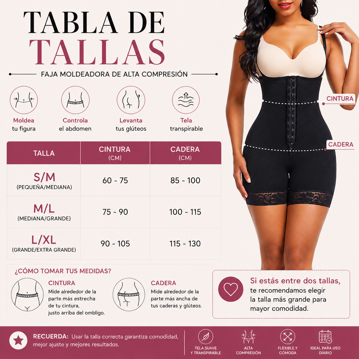 Siluette Pro™ Reduce cintura, controla abdomen y realza tus curvas al instante.